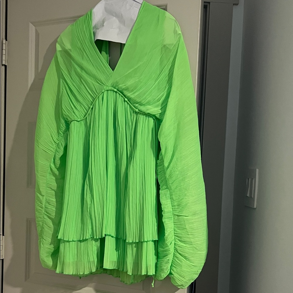 ASOS design line Green Pleated Dress